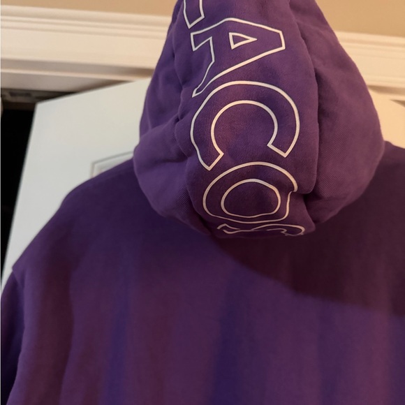 Lacoste Tri-Color Hoodie in Purple, Yellow, and Green - Picture 3 of 4